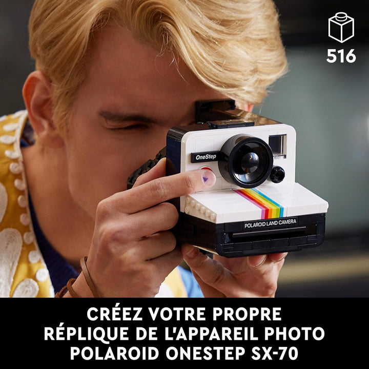 LEGO Ideas Polaroid OneStep SX-70 Sofortbildkamera & 10329 Icons Mini Pflanzen Bundle mit Icons Mini