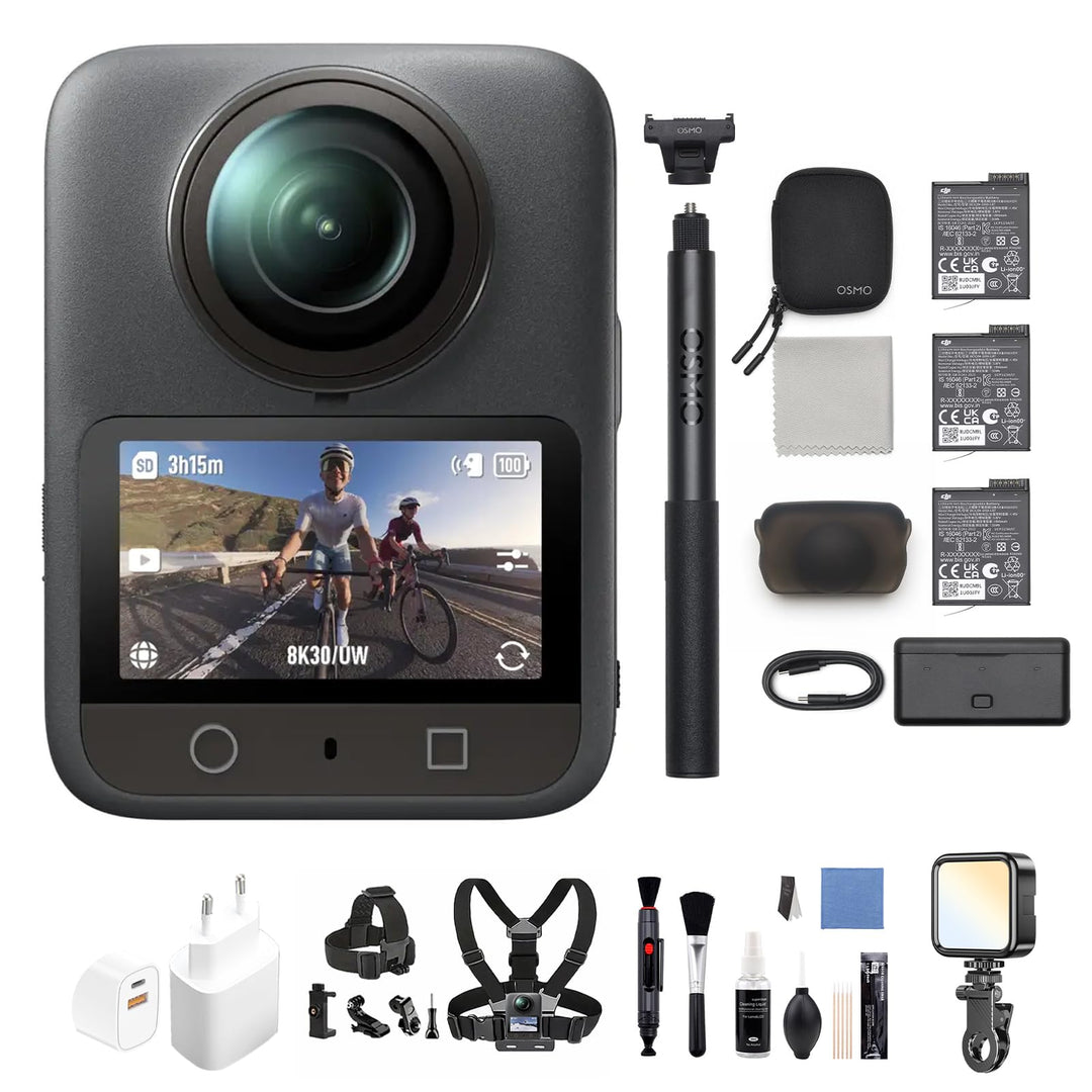 DJI Osmo 360 Adventure Combo mit Zubehör, 360 Kamera 1-Zoll-Sensor für 360° Aufnahmen, Action-Cam mi