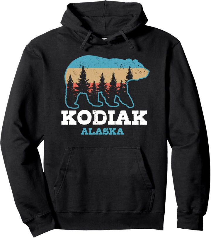Kodiak Alaska Vintage Grizzly Bär Natur Souvenir Geschenk Pullover Hoodie