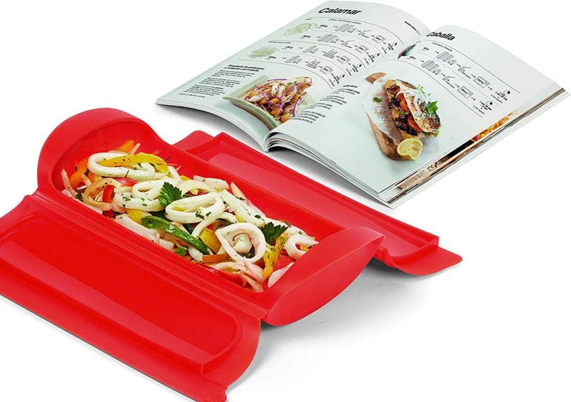 Lékué Dampfbox-Set 1,2 Personen + spanisches Rezeptbuch, 1,2 Personen