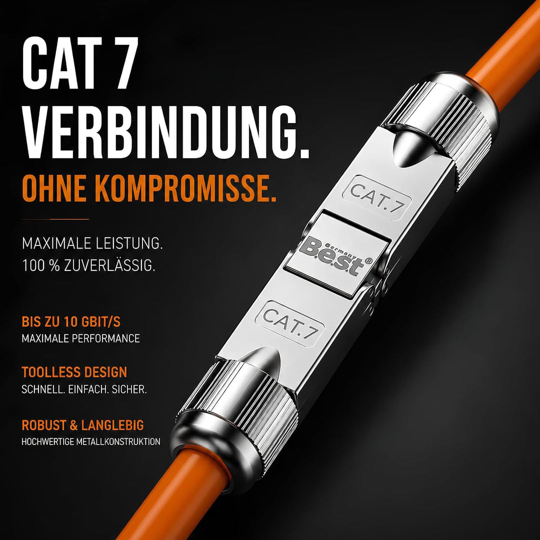 Germany B.e.s.t 6x CAT 7 Netzwerkverbinder werkzeuglos STP Kupplung feldkonfektionierbar für Etherne