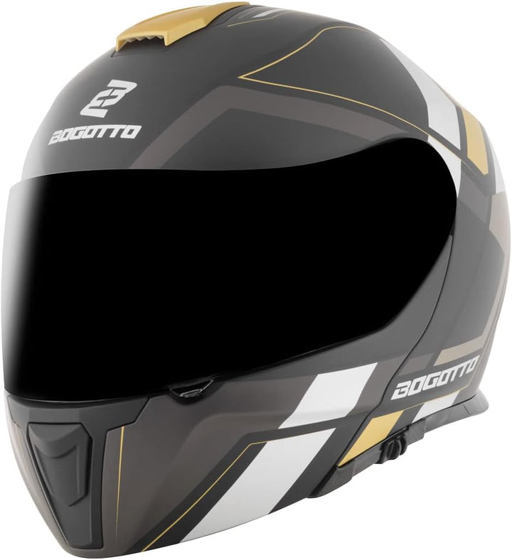 Bogotto FF403 Murata Klapphelm schwarz/gold M (57/58), schwarz/gold M (57/58)