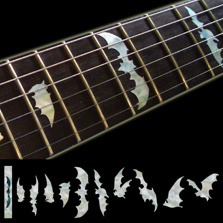 Griffbrett Marker Inlay Aufkleber Decals für Gitarre &amp; Bass – Bat Wing – Weiss Perle Weisse Perle, W