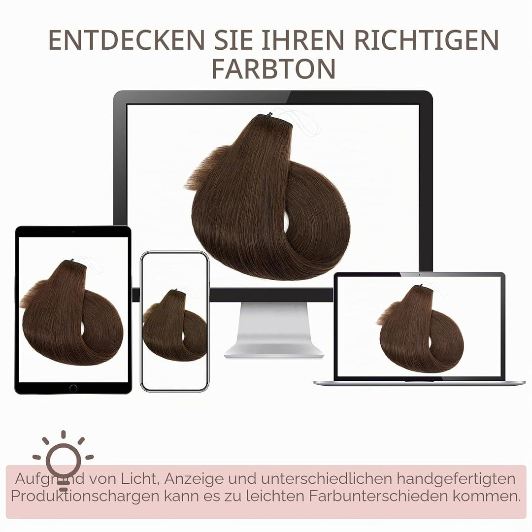 Extensions Echthaar mit Gummiband, Silk-co Wire in Extensions Goldenbraun Highlights Bleichblond 60g