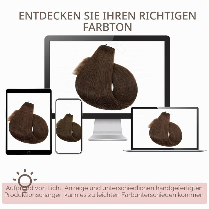 Extensions Echthaar mit Gummiband, Silk-co Wire in Extensions Goldenbraun Highlights Bleichblond 60g