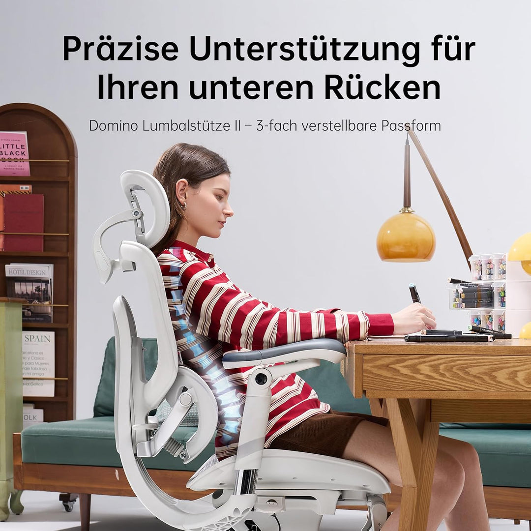 SIHOO Doro C300 V2 Ergonomischer Bürostuhl mit Fussstütze, Netz-Schreibtischstuhl mit 8D-Armlehnen,