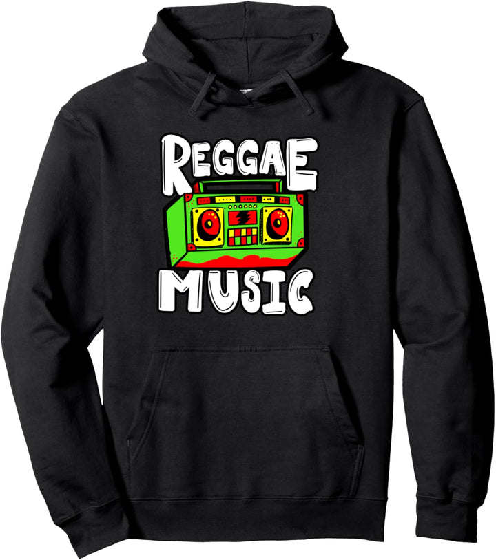 Reggae Music Boombox Rastafari Jamaican Pullover Hoodie
