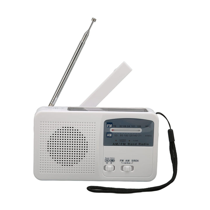 Emergency Crank Solar Radio mit LED -Licht, AM -FM -Tuner, 500 -mAh -wiederaufladbare Batterie, USB-