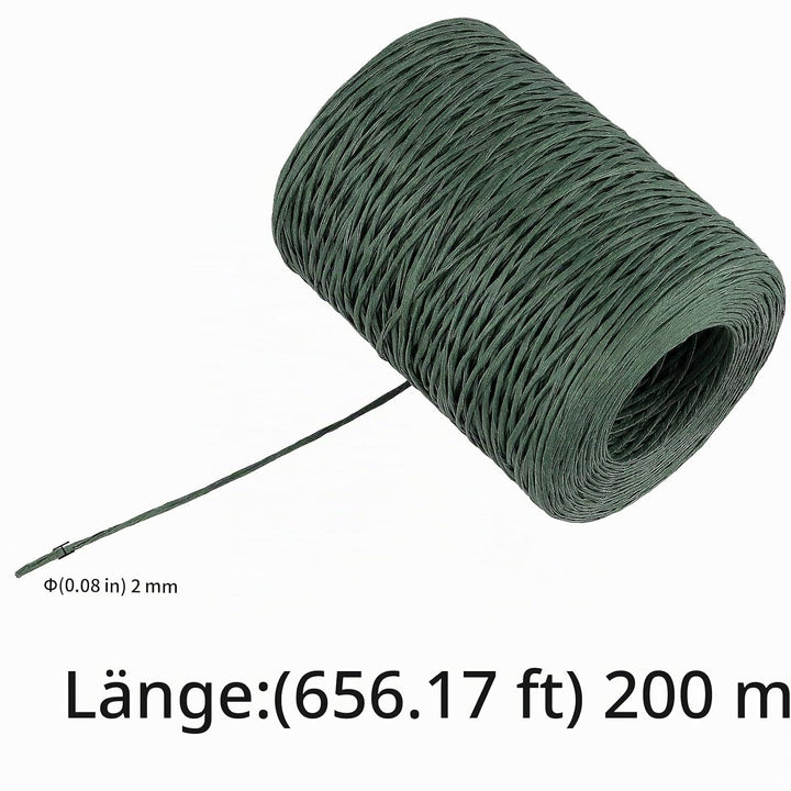 KEILEOHO 4 Stück Papierkordel mit Draht 2 mm x 200 m, Papierdraht zum Basteln, Weiss, Grün, Braun, D