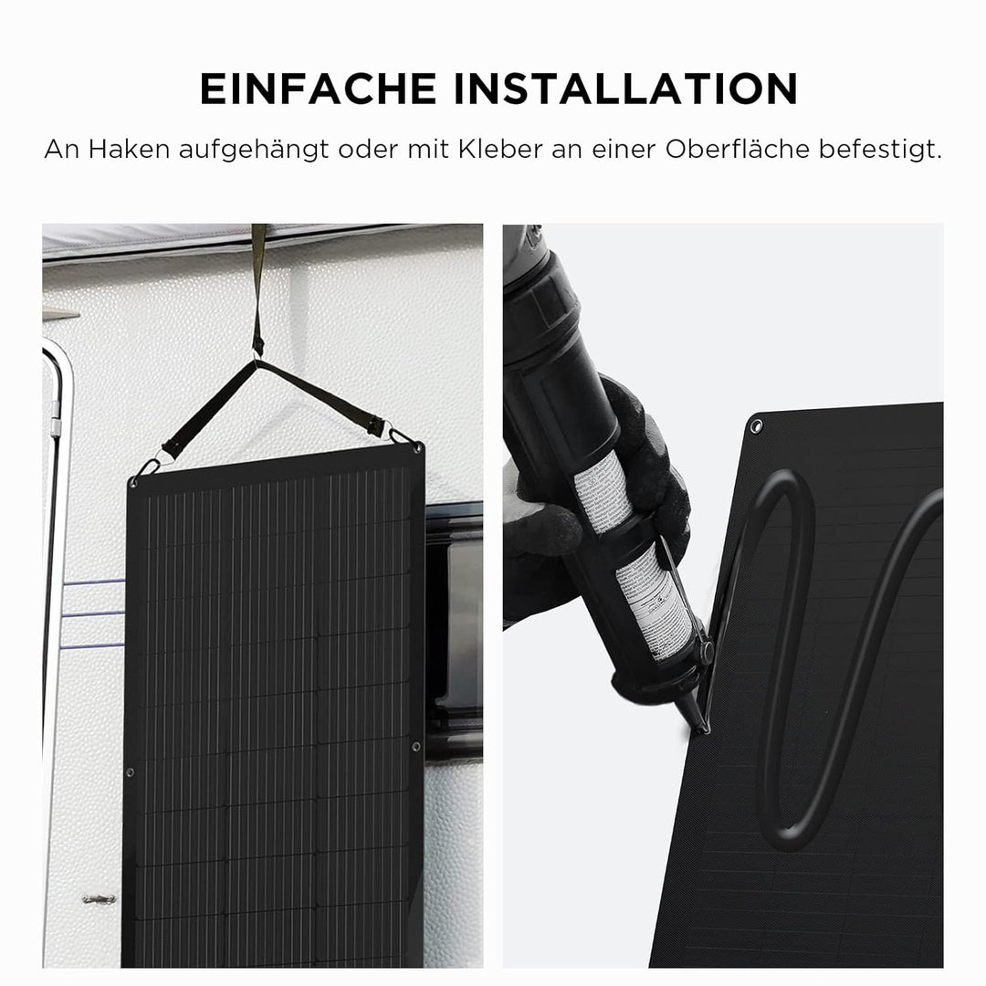 Ecoflow 100W Solar Panel Flexibles Monokristallines Solarpanel IP68 hocheffizient Solarmodul Solarze