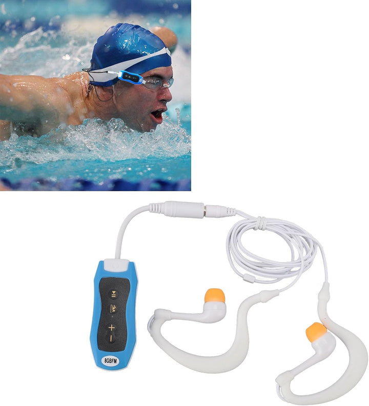 Zunate Ohrhörer-Unterwasser-MP3-Player, Wasserdichter Streaming-Musikplayer mit Kopfhörer Zum Schwim