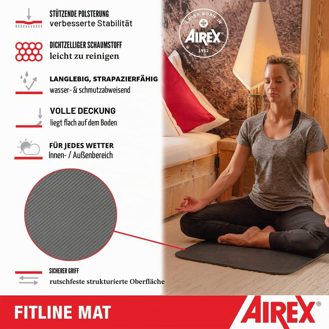 Airex Fitline Fitnessmatte anthrazit, anthrazit