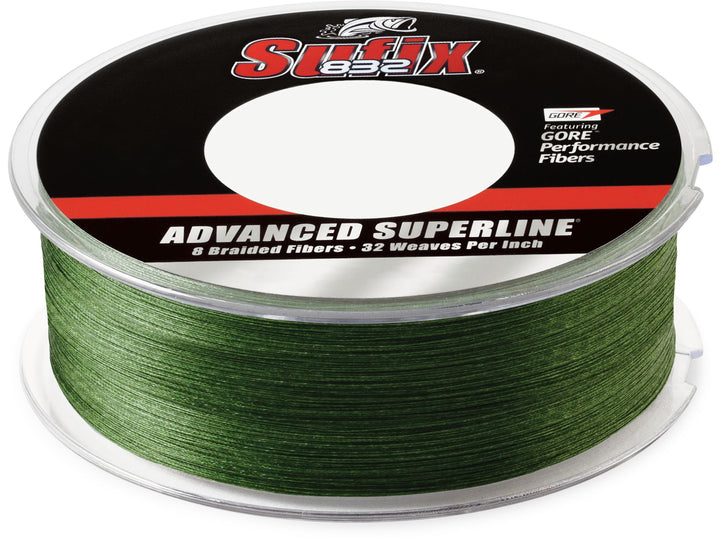 Sufix 832 geflochtene Schnur, 544 m. 6 Pound Lo-Vis Green, 6 Pound Lo-Vis Green