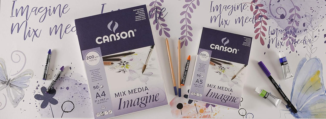 Canson 200006007 Imagine Mix-Media Papier, A3, rein weiss &amp; 200006008 Imagine Mix-Media Papier, A4,