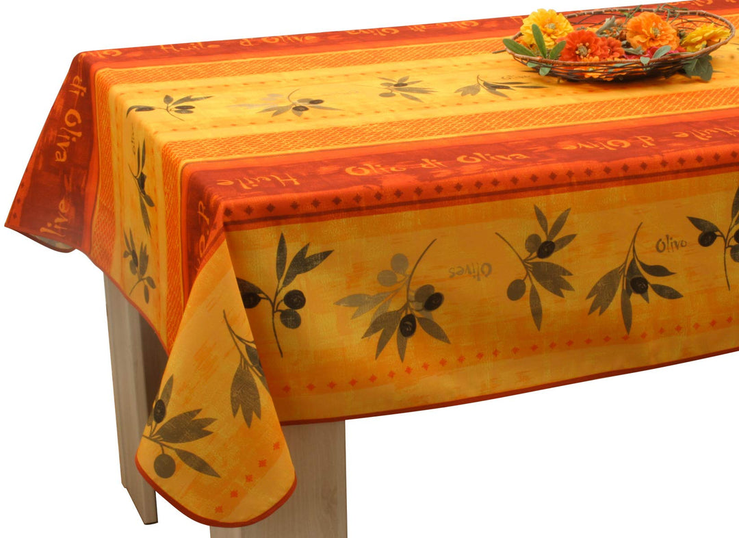 Le linge de Jules Tischdecke Fleckabweisende Olivo Rot - Rechteckig 150 x 350 cm