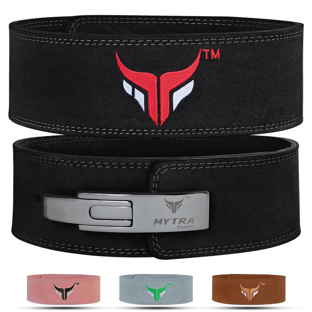 Mytra Fusion gewichthebergürtel 100% Echtes Leder Weightlifting Belt weisse Schnalle, Lifting Belt f