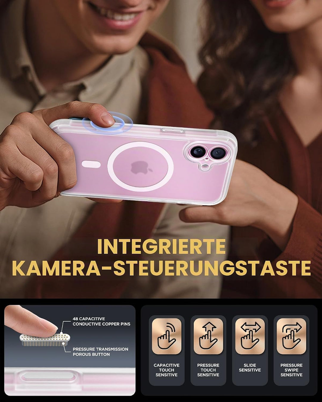 Miracase 360 Grad für iPhone 16 Plus Hülle mit Magsafe, Komplettschutz HandyHülle Magnetisch Stossfe