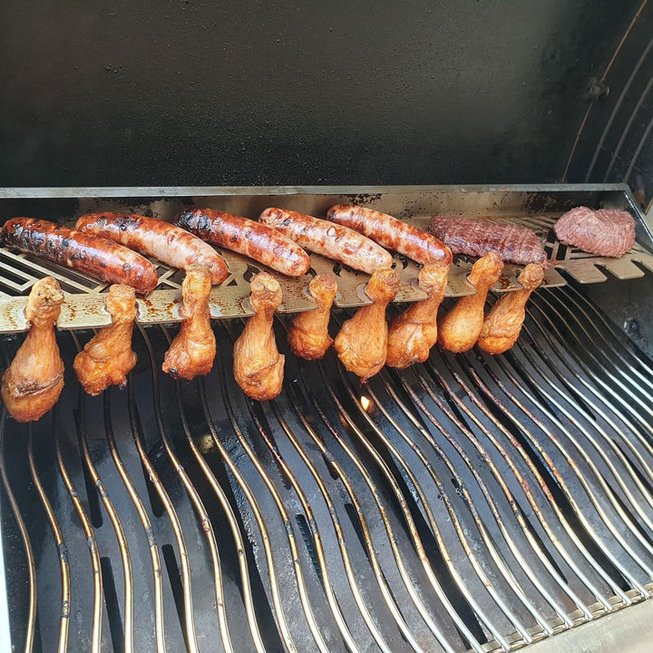 Grillrost.com Das Original Edelstahl Multistation | Warmhalterost für Napoleon Triumph 495 | mit Dru