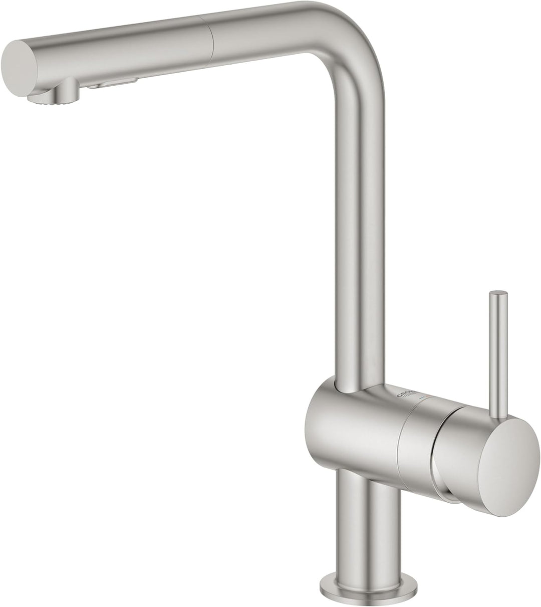 GROHE Minta - Einhand-Spültischarmatur (‎L-Auslauf, Einlochmontage, herausziehbare Dual Spülbrause,