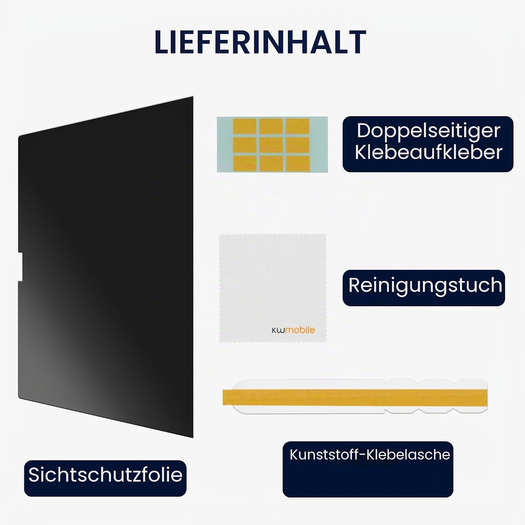 kwmobile Sichtschutzfolie für Apple MacBook Air 13 M4 2025 A3240 Folie - Blickschutzfolie Privacy Sc