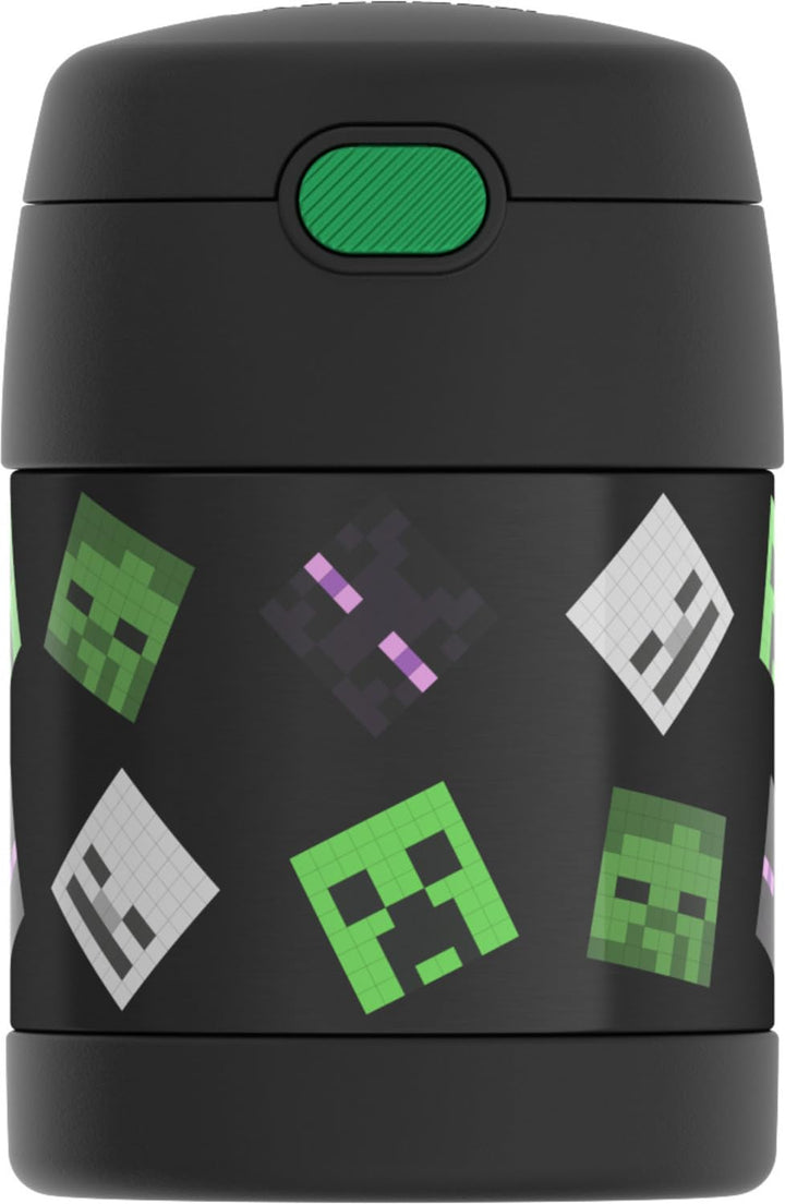 THERMOS Funtainer Edelstahl-Lebensmittelglas mit Löffel, vakuumisoliert, 284 ml Schwarz, Schwarz