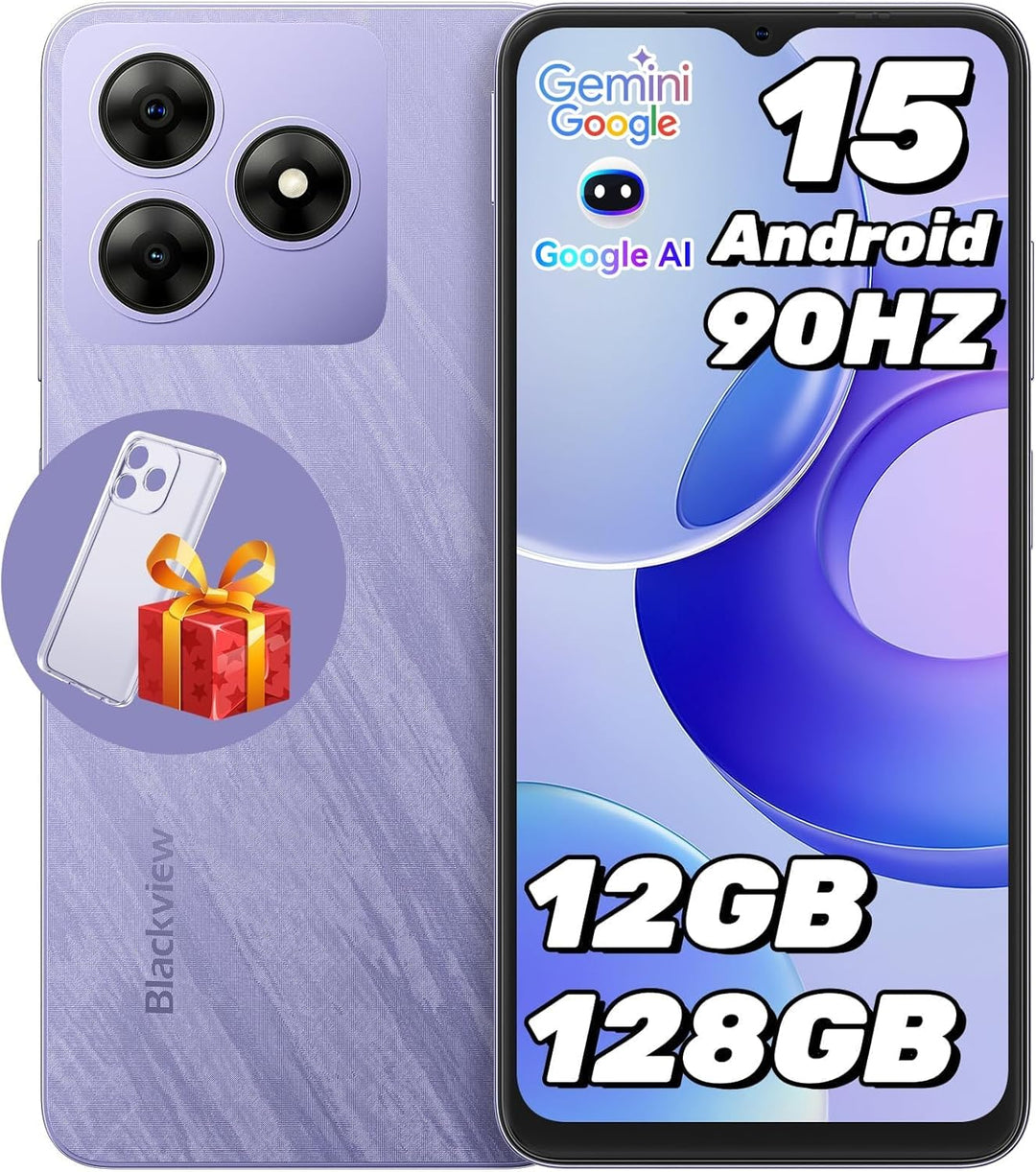 Blackview Wave 8 Handy Ohne vertrag Android 14, 12GB+128GB/2TB TF, 90Hz 6.56", 5000mAh Smartphone oh