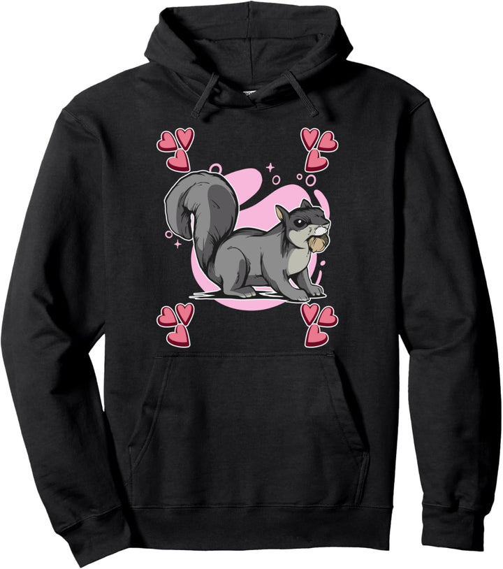Damen Eichhörnchen Zeichnung Mädchen Eichhörnchen Pullover Hoodie