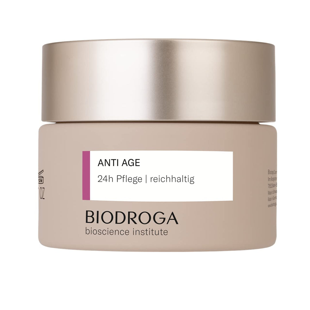 Biodroga Anti Aging 24h Gesichtscreme reichhaltig 50 ml – straffende Anti Falten Gesichtspflege Tage