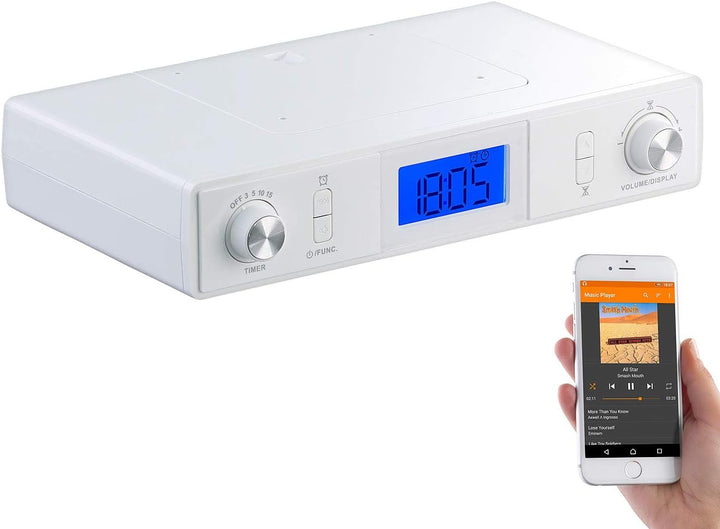 auvisio Küchenunterbauradio: Stereo-FM-Küchen-Unterbauradio mit Bluetooth, Timer, Wecker, LCD, PLL (