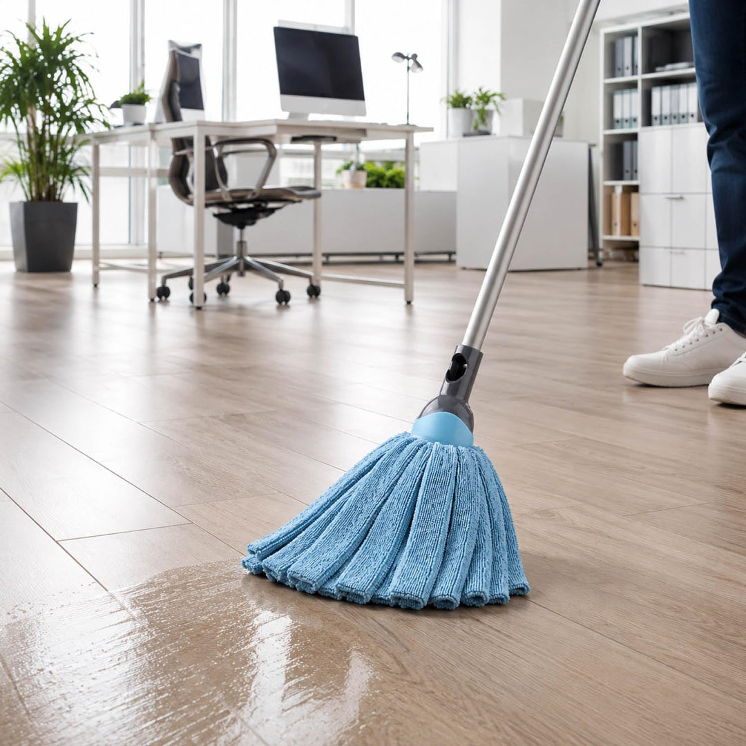 com-four® 2X Mopp Ersatzköpfe Mikrofaser – Wischmopp Ersatz für Bodenwischer – saugfähige und waschb