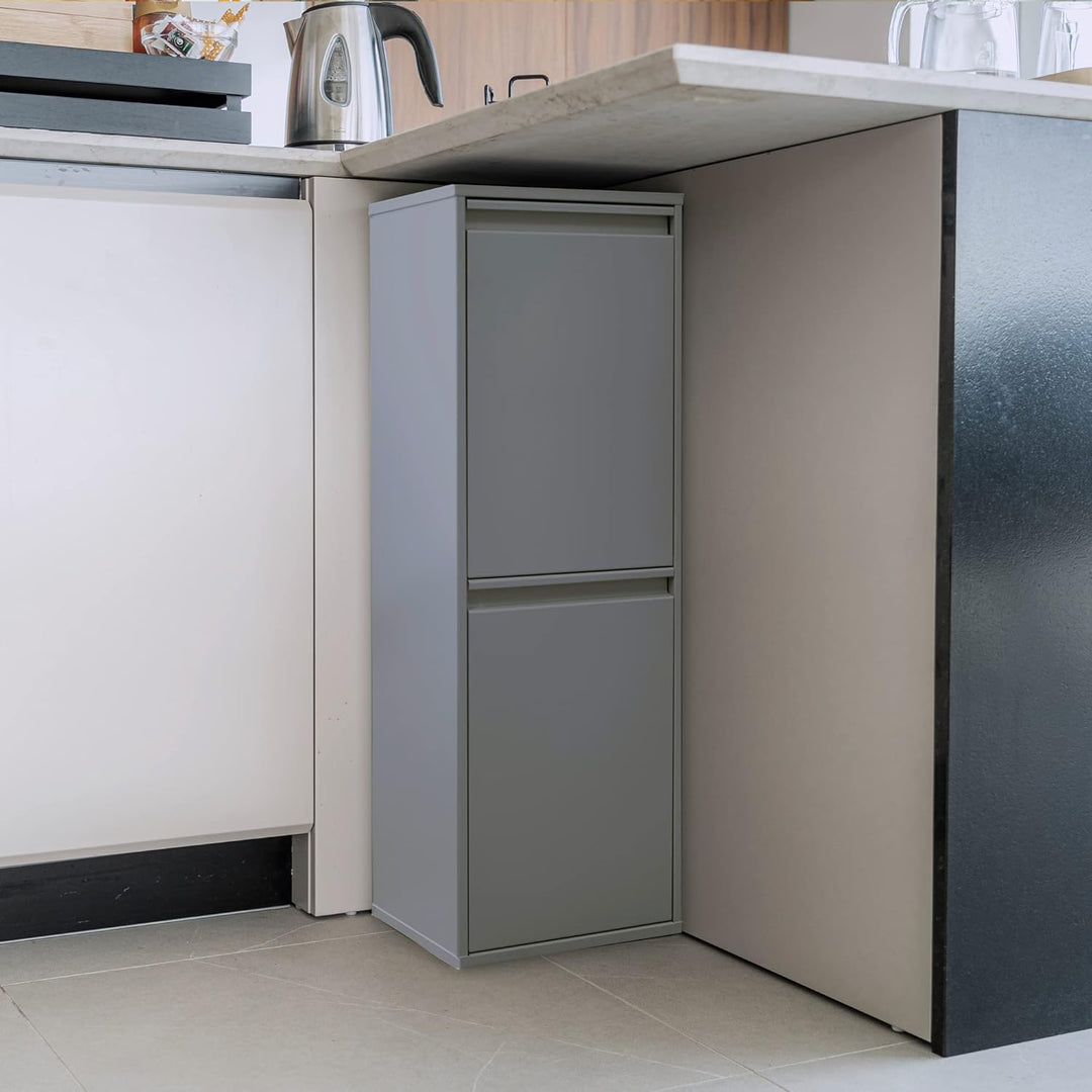 Arregui Mülleimer und Recyclingbehälter, Stahl, 2 Fächer 90,5 x 30,5 x 24,5 cm