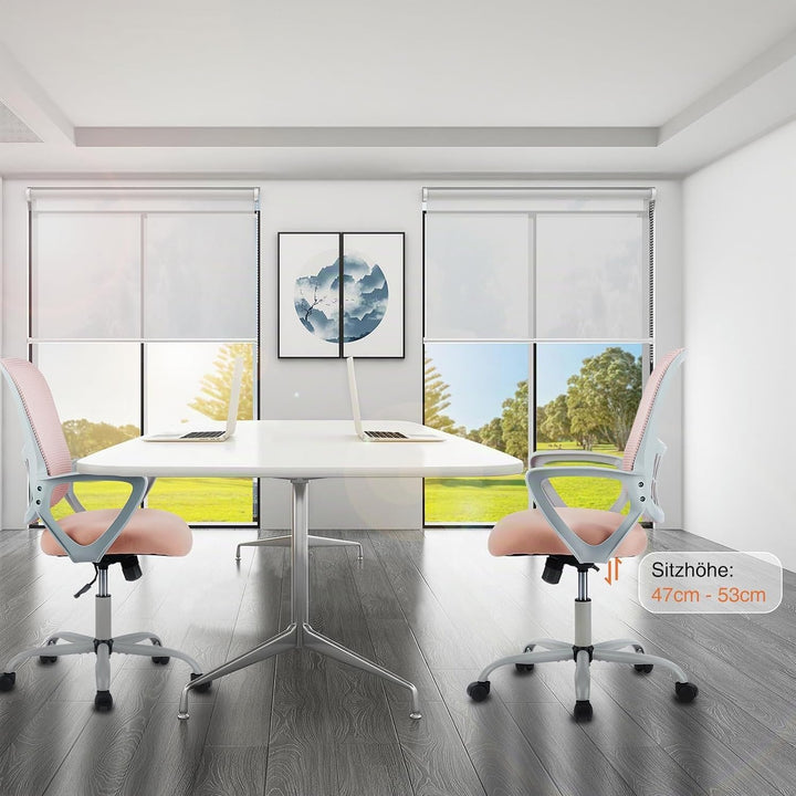 Sweetcrispy Bürostuhl Ergonomisch, Schreibtischstuhl mit Lendenwirbelstütze, Höhenverstellbarkeit St