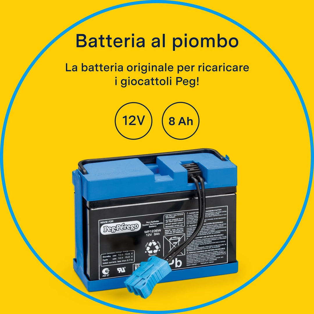 Peg Perego - Batterie, 12 V 12 V, 8 Ah mehrfarbig 12 V, 8 Ah Single, 12 V, 8 Ah Single