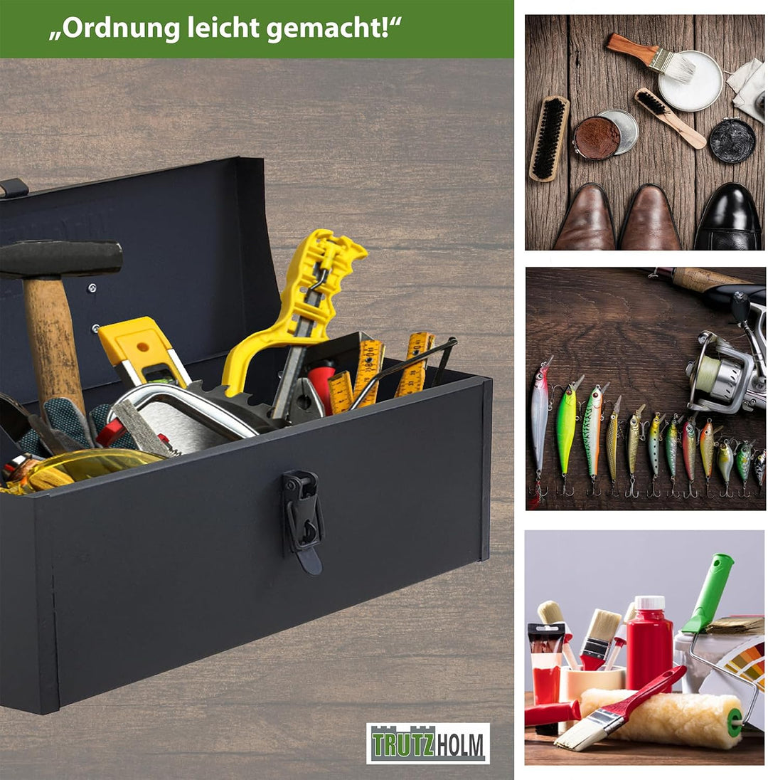 TRUTZHOLM Werkzeugkiste verschiedene Fachanzahl aus Stahl, klappbare Tragegriffe, universell einsetz