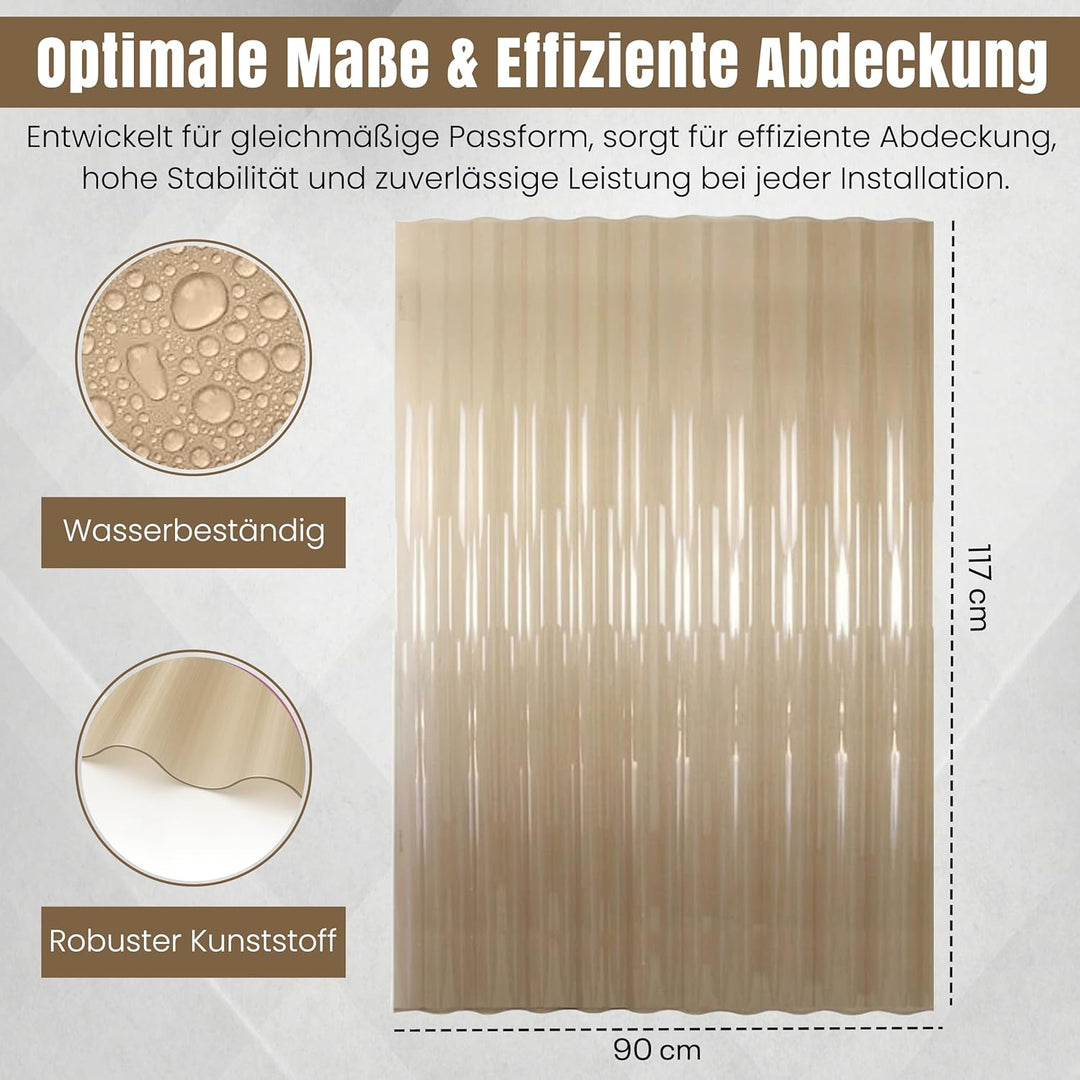 LP Projekt Wellplatten 90×117 cm | Robust & wetterfest Wellplatten Dach Kunststoff für Garten & Terr