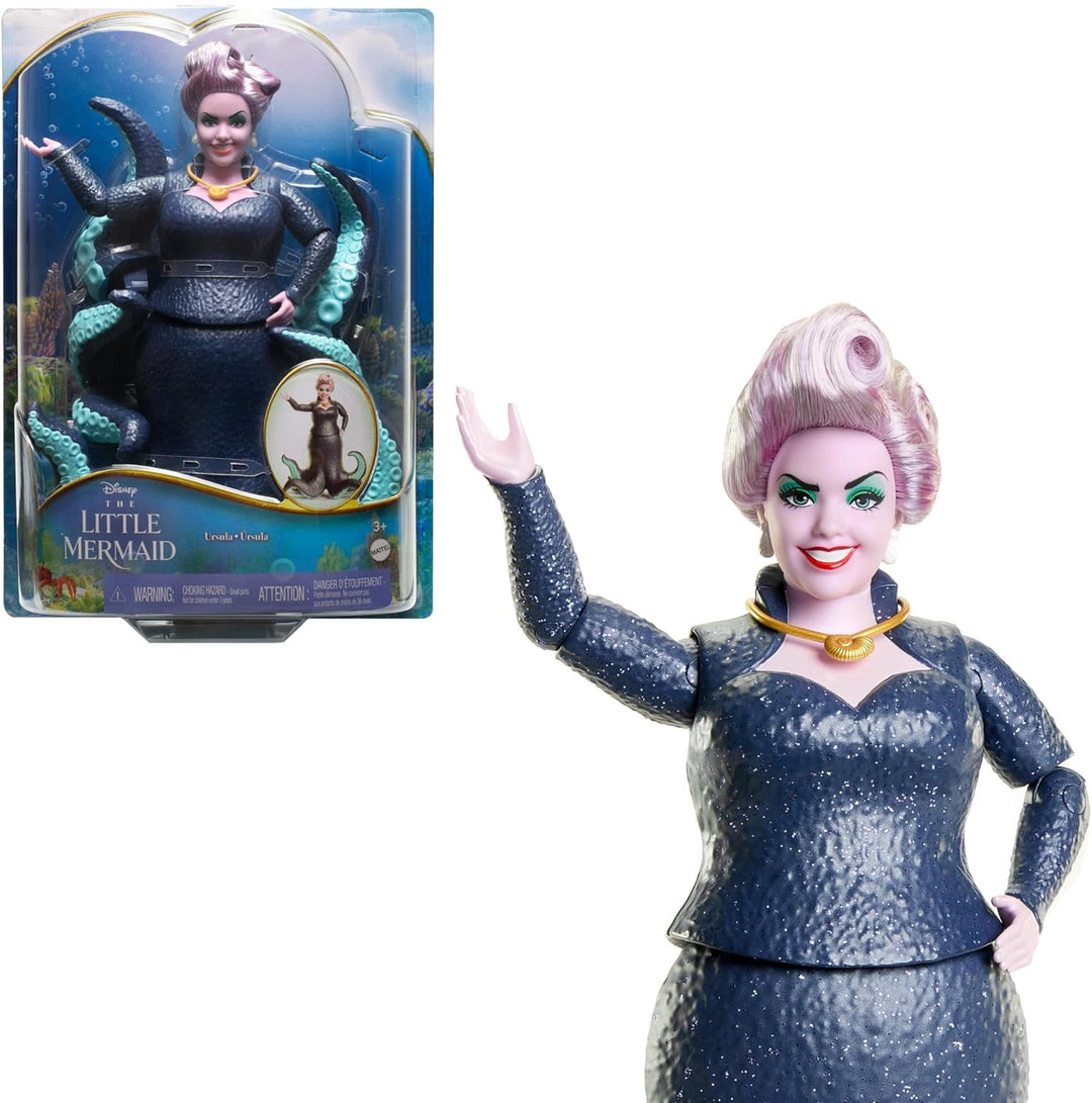 DISNEY Arielle, die Meerjungfrau - Ursula mit Tentakeln, abnehmbarer Halskette und lavendelfarbener