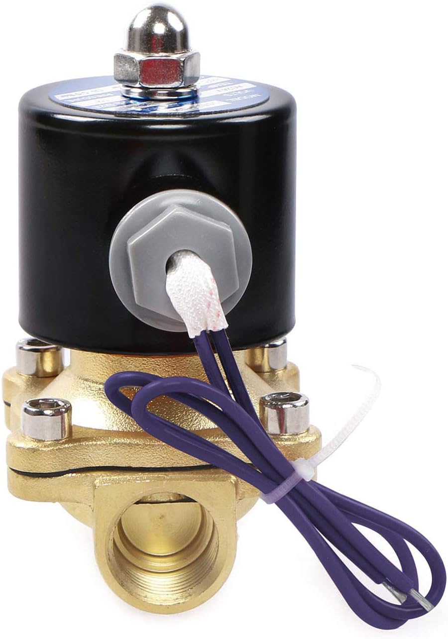 U.S. Solid 1/2" G 12 V DC Messing Magnetventil Direktgesteuert für Wasser Luft Gas Öl NC Brass Solen