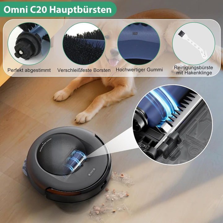 32 Stück Zubehör für Eufy Omni C20 Saugroboter, Ersatzteil set | 2 Hauptbürsten,4 Filter,6 Wischtüch
