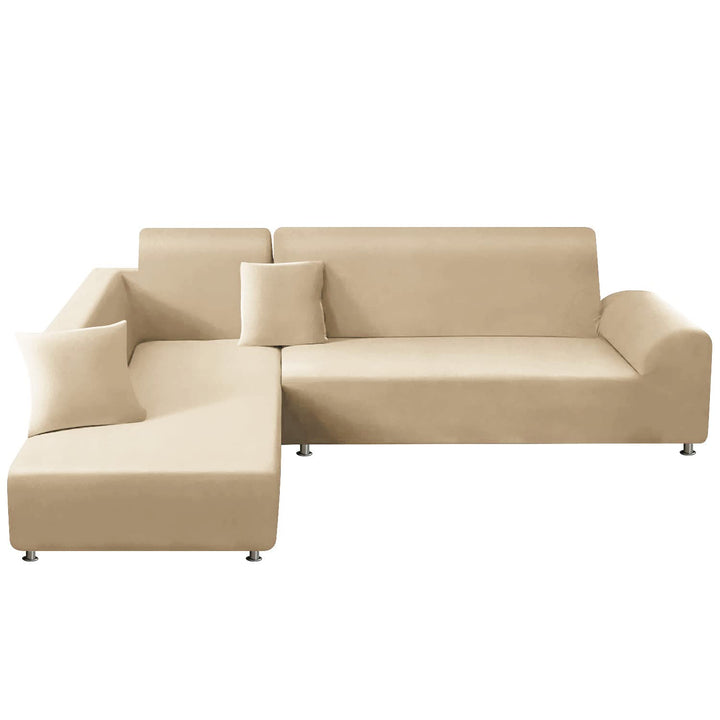 ShowyLive Sofa Überzug Couch Überzug 2er Set für Ecksofa L-Form Sofabezug 3 Sitzer+3 Sitzer, mit 2 S