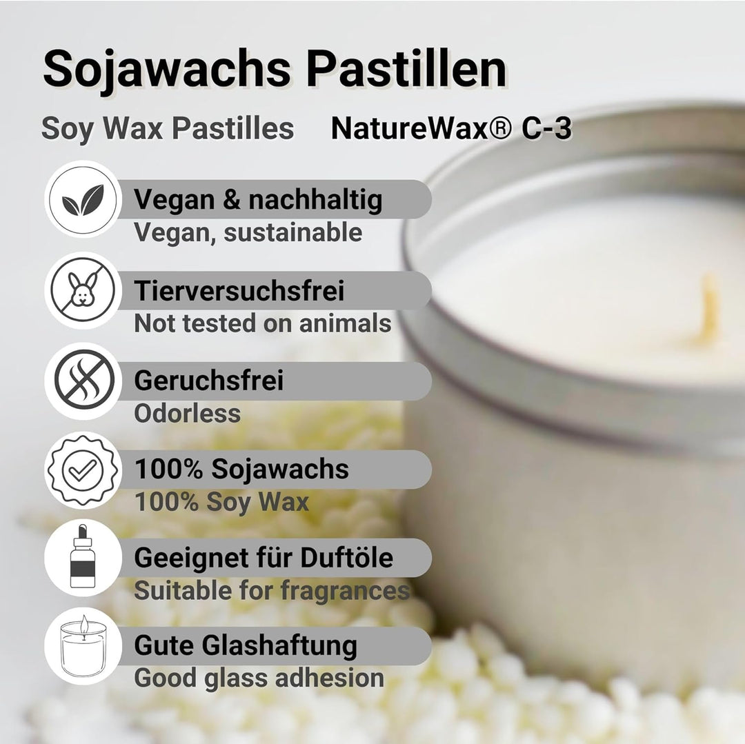 DistrEbution Sojawachs Pastillen für Kerzen 20kg - Vegan, Natürlich, Biologisch Abbaubar, 20kg