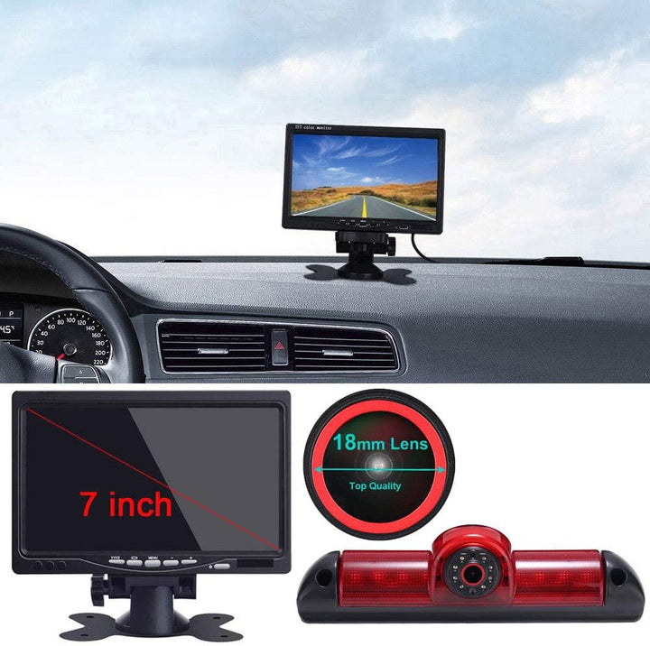 【Super HD Rückfahrkamera Set】 7 Zoll TFT LCD Farbdisplay Auto Monitor + 170°Super Weitwinkel Bremsle