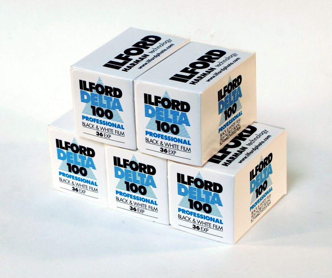 5x Ilford DELTA 100 Professional 135x36 EXP Kleinbildfilm, schwarz/weiss