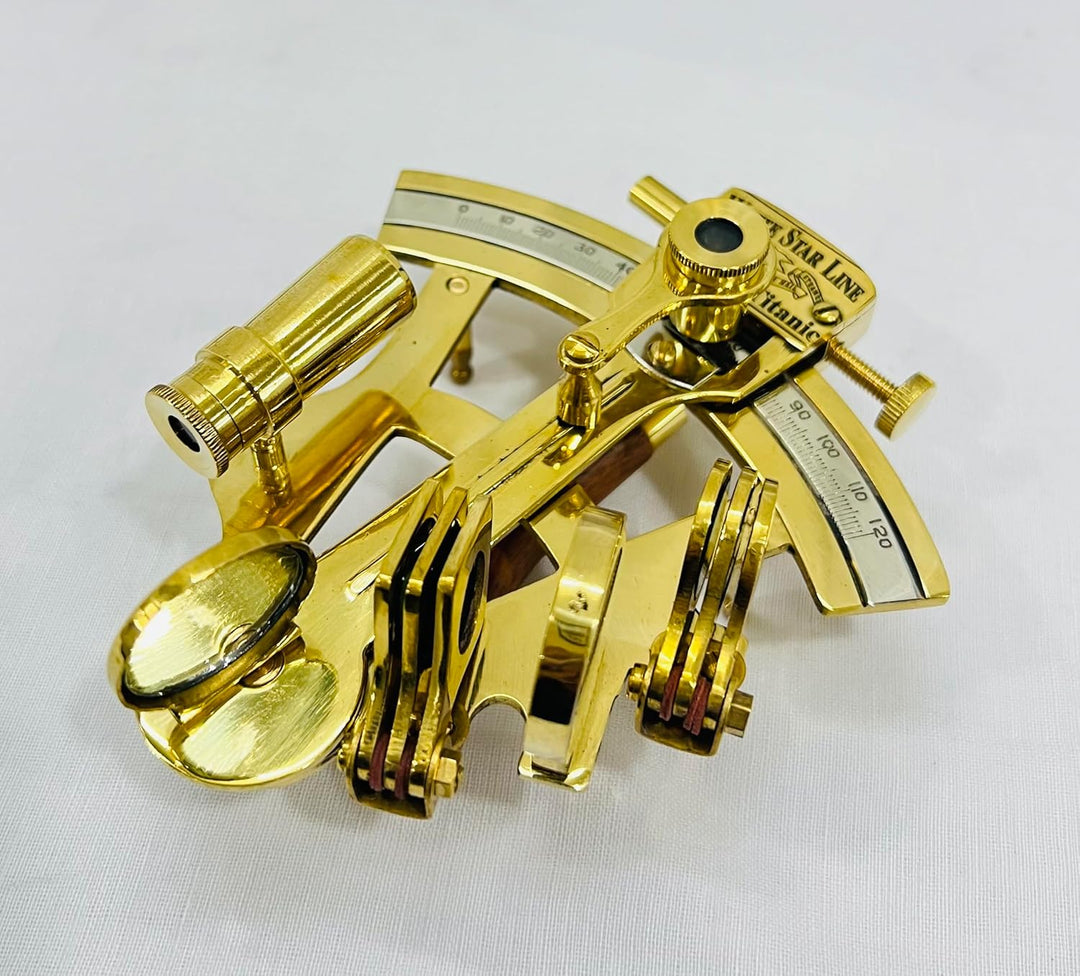 Roorkee Instruments (INDIA) solider Messing-Sextant, White Star Line, Titanic-Fanartikel, 12,7 cm