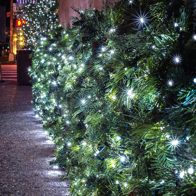 Ikodm 300er LED Lichternetz Lichtervorhang Lichterkette Kaltweiss Deko Leuchte Innen und Aussen mit