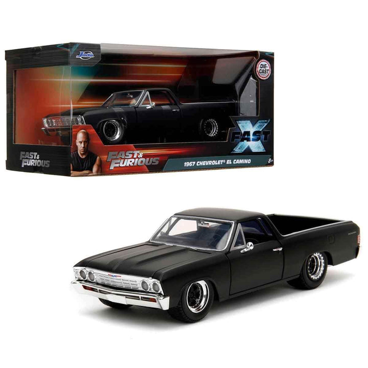 Jada Toys Fast and Furious Auto El Camino (1:24, schwarz) - Chevrolet El Camino 1967 aus dem Film Fa