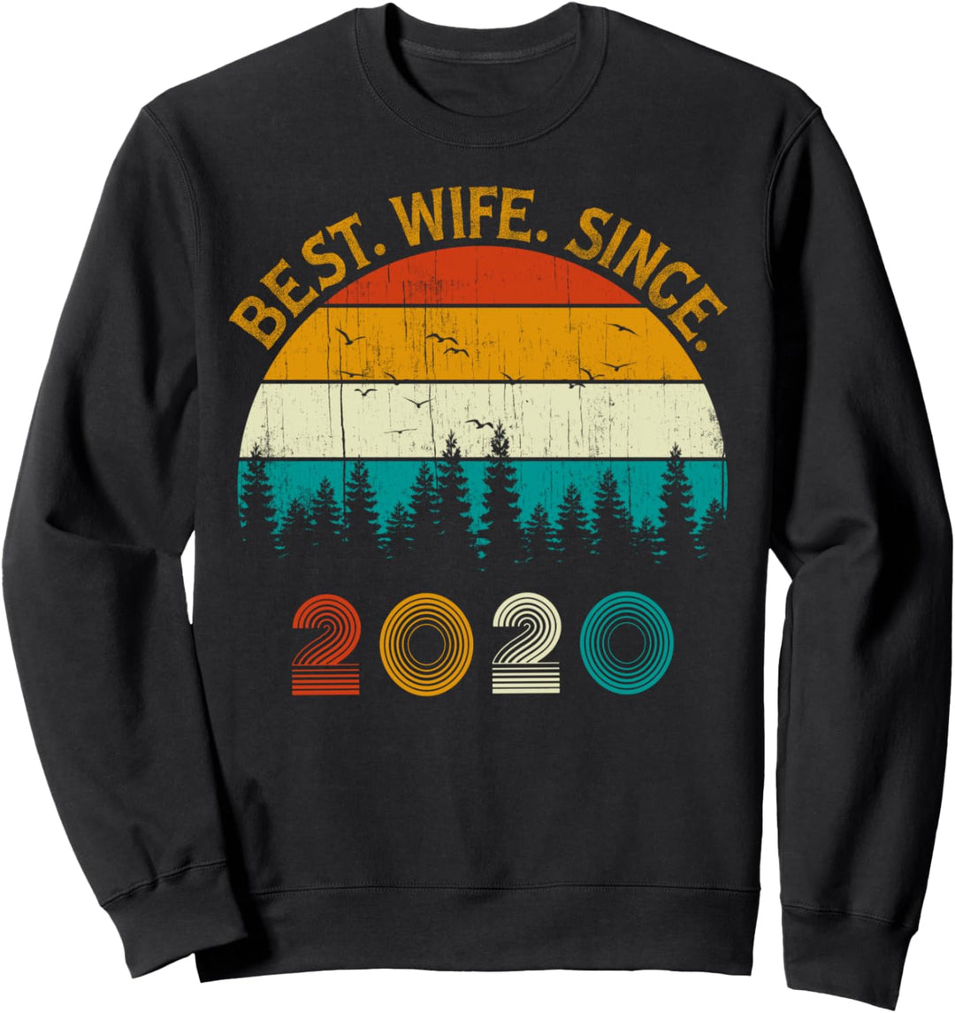 Vintage Retro Style Pine Tree women's Best Wife Since 2020 Sweatshirt