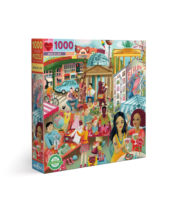 eeBoo PZTBRL Life Puzzle mit 1000 Teilen aus recyceltem Karton für Erwachsene, durch die Stadt Berli