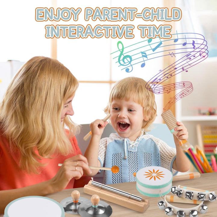 Baby-Musikinstrumente – Montessori-Musikspielzeug für Kleinkinder, Schlaginstrumentenset aus Holz, M