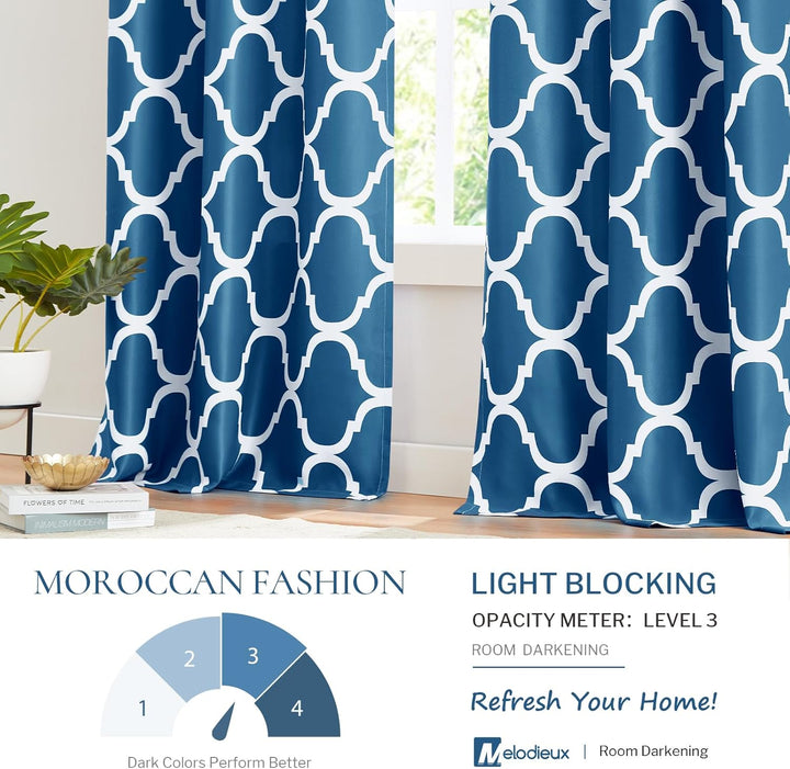 Melodieux Marokkanische Mode, wärmeisoliert, Raumverdunkelung, Verdunkelungsvorhänge für Wohnzimmer,