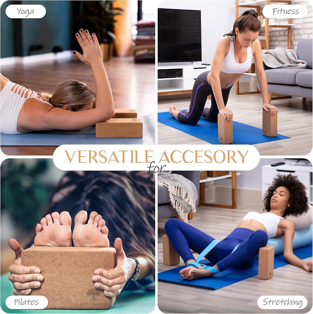 Yoga Korkblock - Nachhaltiger Kork mit rutschfester Oberfläche, nachhaltiges Übungszubehör für Yoga,